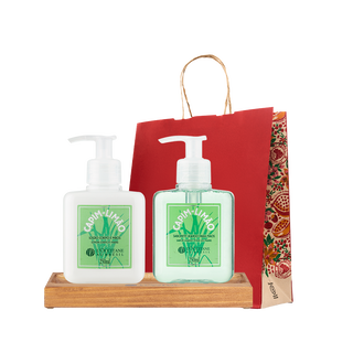 Presente Sabonete e Lo&ccedil;&atilde;o Capim-Lim&atilde;o com Suporte Lavabo